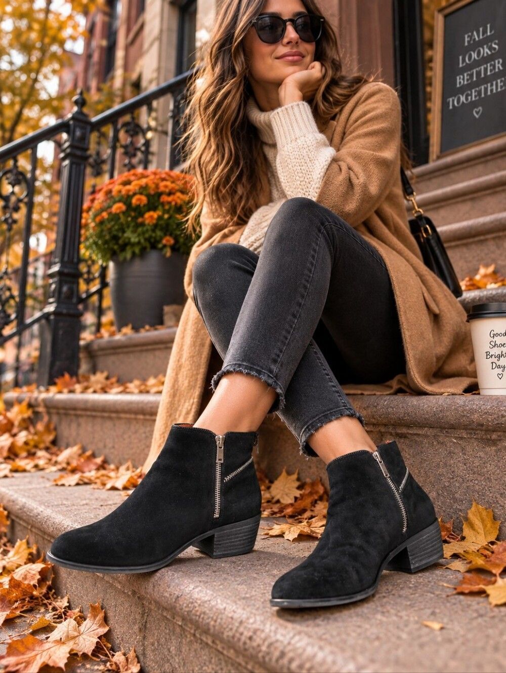 Lucky Brand Black Suede Ankle Booties